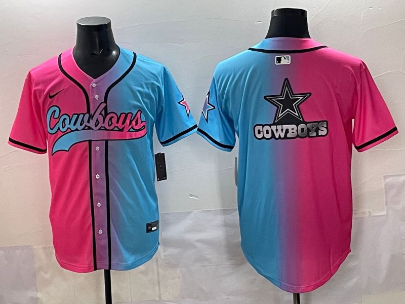 Men 2025 Dallas Cowboys Blank Blue pink Nike Limited NFL Jersey style 0013